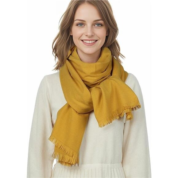 Large Soft Scarf, Winter Scarf Mustard - Picture 1 of 6